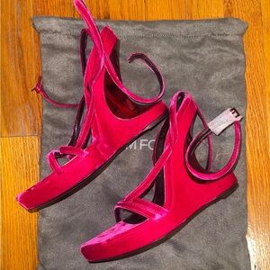 TOM FORD - Wedge Velvet Sandals
